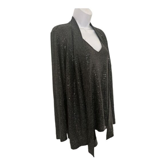 Calvin Klein Black Sequin Top Size Large - Picture 2 of 3